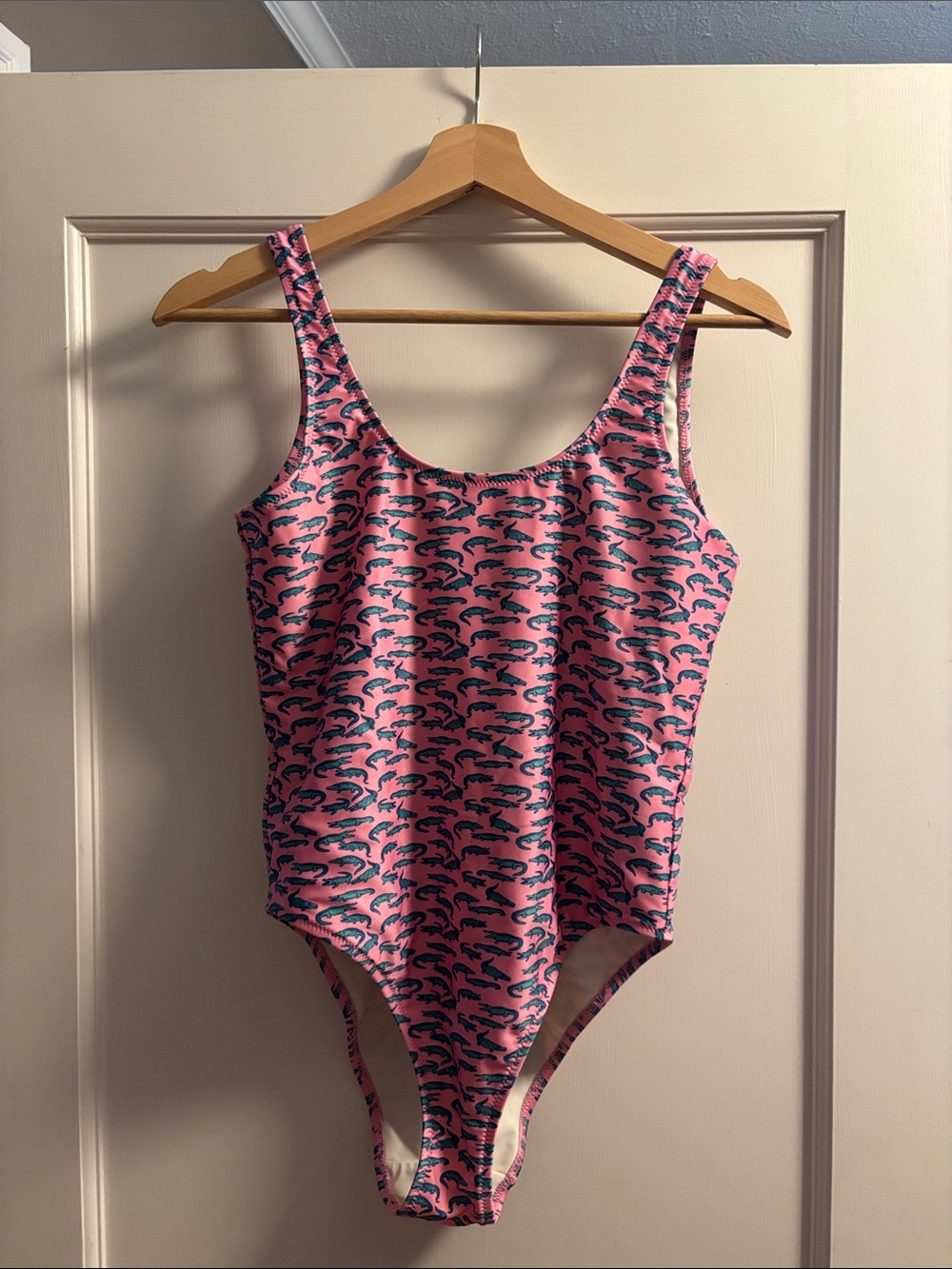 chubbies Pink One-Piece Swimsuit with Alligator Print